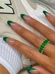 green French tip nails